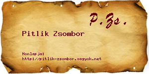 Pitlik Zsombor névjegykártya