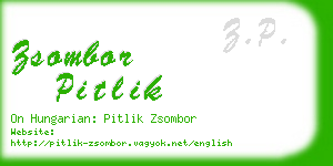 zsombor pitlik business card